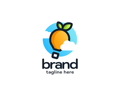 Orange Air Balloon Logo air air balloon balloon cartoon creative design detail detailed fresh fruit fruits lemon lemons logo logos modern orange oranges simple symbol