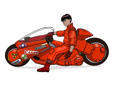 Kaneda akira animation anime bike bikers branding character design fan fanart future illustration kaneda manga motorbike tokyo