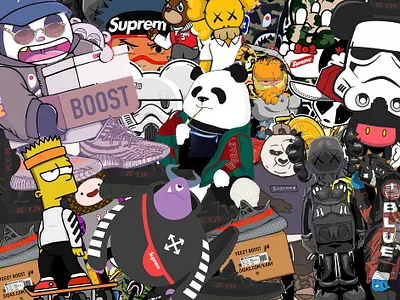 The HypeBeasts adidas boost branding cartoon cartoon character graphic design hype hypebeast illustration illustrations nike packaging shopping bag simpsons sneakerhead sneakers ui ux vector visual design