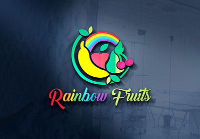 Rainbow fuits creative design flat logo logodesign minimal vector