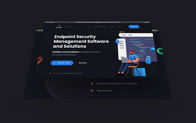 Endpoint Security Landing Page agency design flat landing page landingpage ui uiux web website