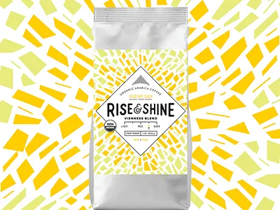 Rise & Shine Coffee badge coffee coffee label food label package design pattern