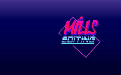 Mills Editing bladerunner branding cyberpunk editing editor logo design logo designs neon neon sign retro video