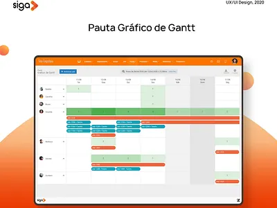 Pauta Gráfico de Gantt - Sistema SiGA marketing agency project management schedule task app task management task manager tasks team management ux web app