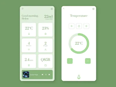 Home Monitoring Dashboard app dailyui dailyuichallenge dashboard design home monitor temperature ui ux