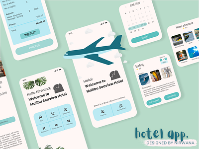 Malibu Seaview, hotel app app design graphic design icon illustration minimal mobile app ux