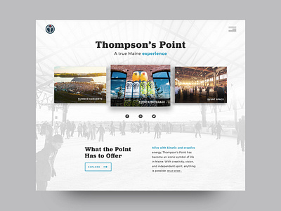 Thompson's Point: A true Maine experience design event graphic design landing design landing page ui ux venue web design