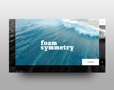 Foam Symmetry: Landing Concept (1 of 2) design graphic design home landing design landing page magazine ocean surf ui web web design