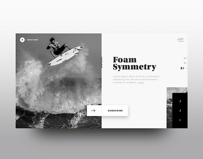 Foam Symmetry: Landing Concept (2 of 2) design graphic design home landing design landing page ocean surf ui web web design