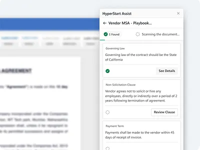 MS Word Add-in: AI Contract Reviewer aesthetic design ai ai design components design illustration interaction design ms word product design saas application ui visual design