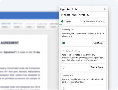 MS Word Add-in: AI Contract Reviewer aesthetic design ai ai design components design illustration interaction design ms word product design saas application ui visual design