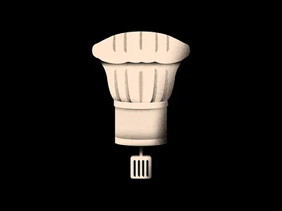Vectober 22 - Chef 2d black chef chef hat color colors cuisine flat food illustration illustrator inktober light pie spatula texture textures vectober vector white