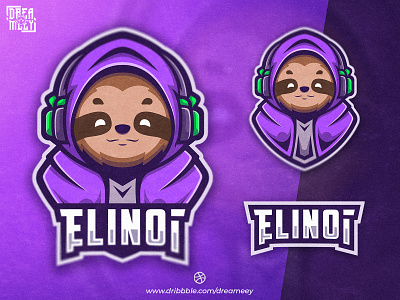 Elinoi Sloth Mascot Logo brand esport esport logo esport mascot game gaming gaming logo illustration logo mascot mascot design mascot logo sloth sloth gaming sloth headset sport streamer streaming twitch twitch logo