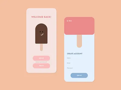 sign-up design branding colour icecream illustration minimal signup ui ui design ux visual design