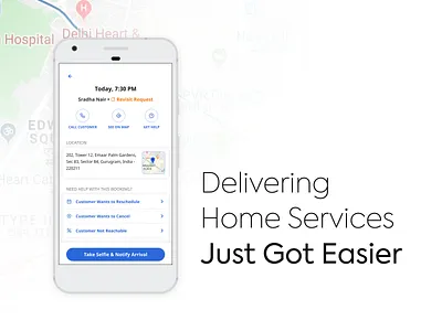 Redesign Of Service Delivery Flow app design booking delivery app gig location app mapbox order professionals repeat