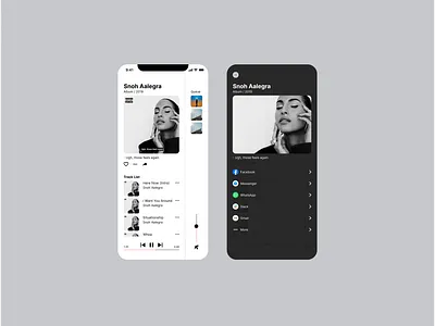 Social Share dailyui ios mobile music player product design social share ui design