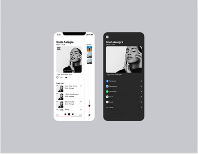 Social Share dailyui ios mobile music player product design social share ui design