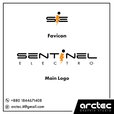 Sentinel Electro branding design logo vector