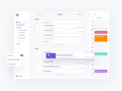 KosmoTime Task Manager calendar calendar app calendar management calendar ui gtd sprint task task list task management task manager tasks to do app to do list ui ui design ux uxdesign