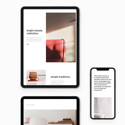 Landing Page for a Furnirure Store art design graphic design minimal type typography ui ux web website