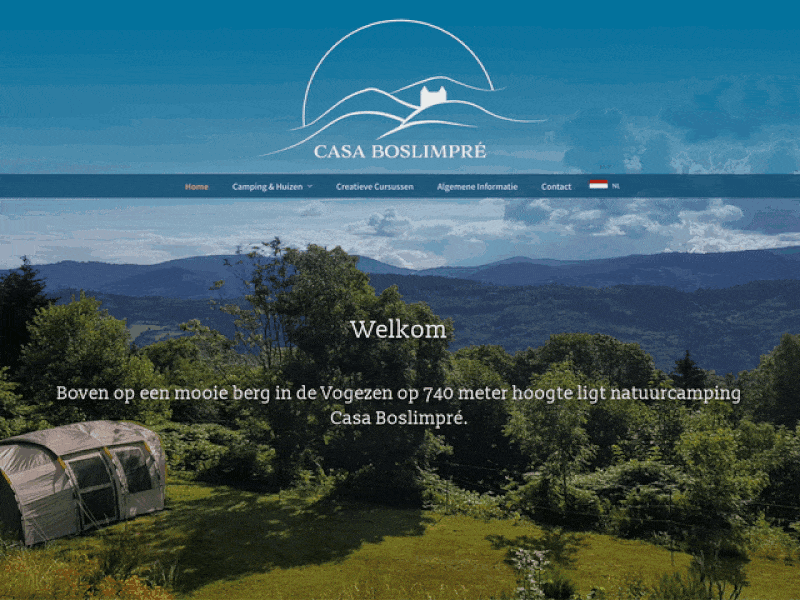 Website Camping Casa Boslimpre camping webdesign website