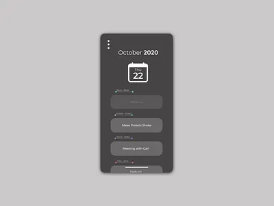 Daily UI 071 calendar calendar ui daily ui daily ui 071 daily ui 71 dailyuichallenge dark mode figma ios ios 14 minimal schedule schedule app schedule design simple ui user experience userinterface ux widgets