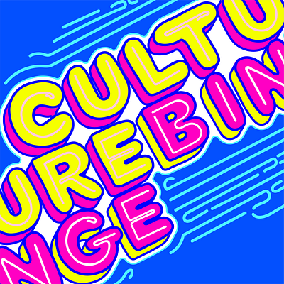 Culture Binge podcast art app hand drawn hand lettering illustration vector