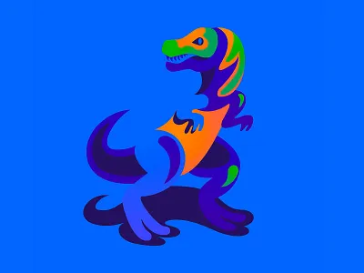 T rex colorfull digital dinosour gradients illustration illustrations t rex