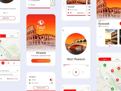 Tour Guide Mobile app 2 app design illustrator mobile mobile app typography ui ui design ux vector
