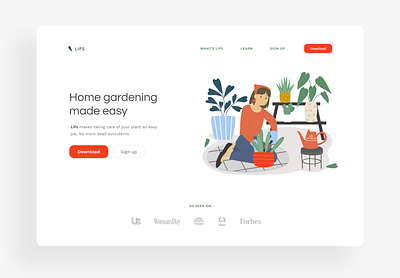 LIFS - Gardening App Landing web design design figma figmadesign ui ux web webdesign website