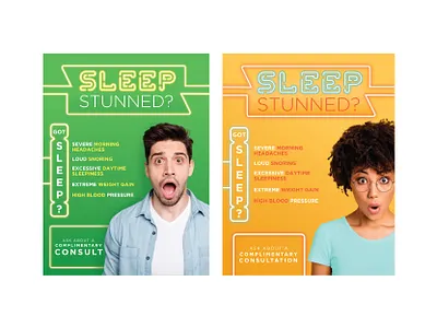 Sleep Stunned colorful dental graphic design neon poster sleep apnea sleep stunned