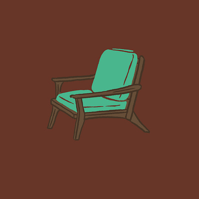 Mid-Century Chair chair design drawing furniture illustration joe horacek mid century procreate