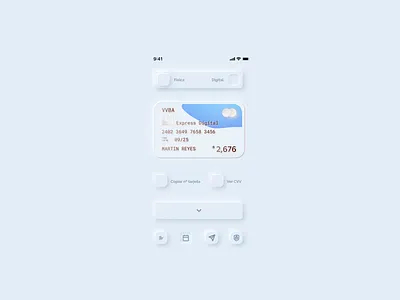 Credit Card app credit card dailyui 002 design minimal neumorphic design neumorphism neumorphism ui ui ux