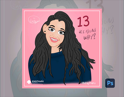 Katherine Langford 13 reasons why adobe adobe photoshop adobe photoshop cc art artwork degital drawing design digital art drawing hanna baker katherine langford kingtharu vector