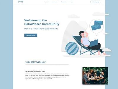 House rental landing page design illustration ui
