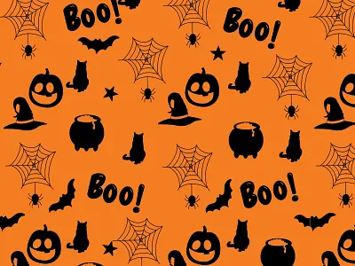 Weekly Warmup - “Something Spooky” art background bat black cat cauldron design digital digitalart drawing orange pattern pumpkin seamless spider spooky surface art wallpaper weeklywarmup