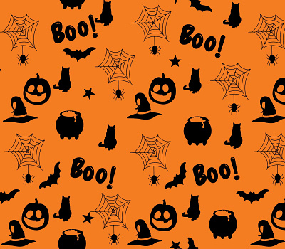 Weekly Warmup - “Something Spooky” art background bat black cat cauldron design digital digitalart drawing orange pattern pumpkin seamless spider spooky surface art wallpaper weeklywarmup