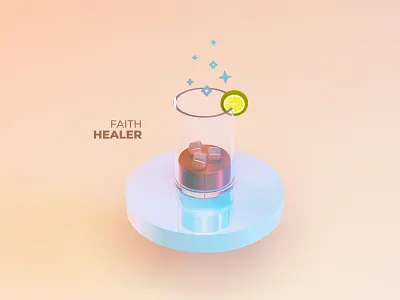 Faith Healer Pt 2 3d beverage cinema 4d cinema4d drink geometric glass ice lemon soda
