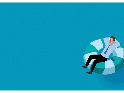 Illustration of a businessman enjoying the blue ocean adobeillustator adobestock stock illustration stockphoto vector イラスト ビジネス
