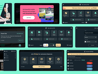 Streaming mobile app / landscape dark mode android app dark mode icon illustration ios menu mobile app mobile app design mobile application mobile design native app onboarding popup product design redesign streaming streaming app tutorial twitch