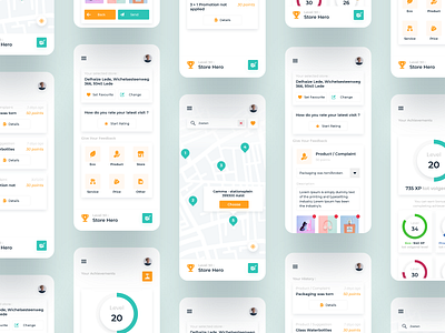 Retailers App UI achievement app appuidesign clean ui design ios app levels map minimal mobile app mobile ui modern price tag products sellers services store ui uidesign ux