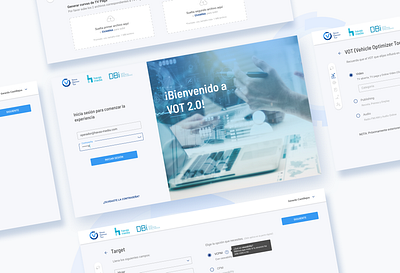 Vehicle Optimizer Tool design flat icons login marketing minimal modern simple typography ui ux web