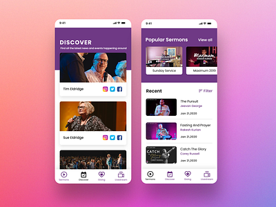 Presence Ministries International design design app flat icon illustration livestream minimal typography ui ui design user experience ux videos