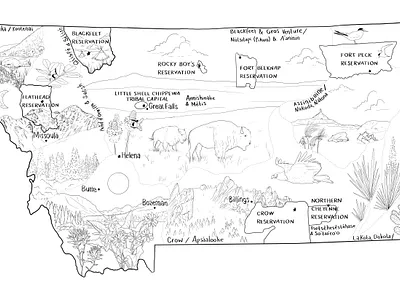 Montana Coloring Map