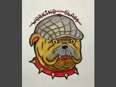Bulldog art illustration sketch