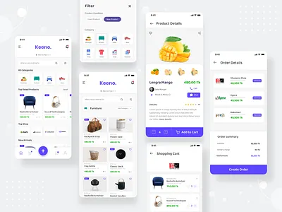 Keeno App V2 app design app designer ecommerce mobile app design online shop online shopping online store shop store app uidesign