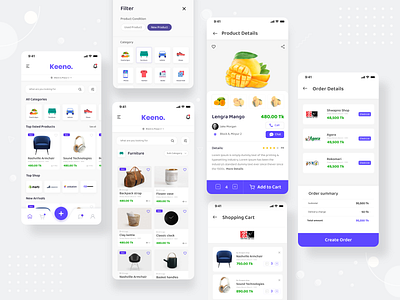 Keeno App V2 app design app designer ecommerce mobile app design online shop online shopping online store shop store app uidesign