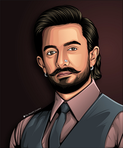 aamir khan aamirkhan beardlook bollywood digitalart illustration themandix themandixcreation vectorart vectorportrait vectorvexel