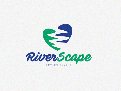 RiverScape Logo Design flat illustration logo