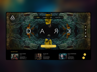 Dark Netflix website branding dark dark ui dribbble dribbble invite flat minimal netflix netflix and chill tv series user experience user interface website